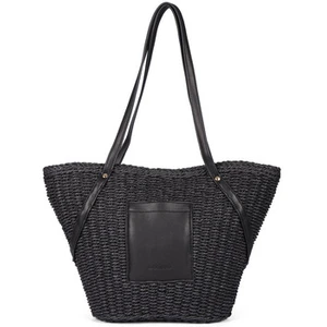 GIOSEPPO Cabas en raphia couleur noir pour femme rialma pas cher
