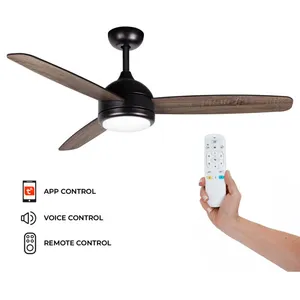 Kekai - Ventilateur Plafond Siroco Negro dc 132x40cm 55W Argent avec P... pas cher