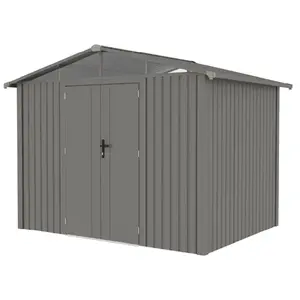 Abri métallique Gardiun Grunewald 7 m2 Extérieur 304x232x228 cm Acier avec Fenêtre Latérale et Double Porte 106x178 cm pas cher