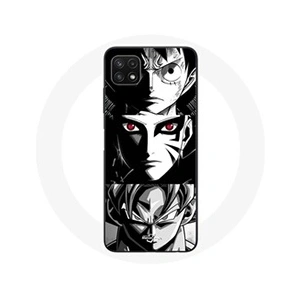 Coque pour Samsung Galaxy A22 5G Sangoku Naruto Luffy one piece Dragon Ball Z fond noir et blanc anime manga