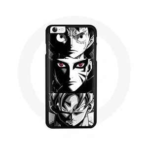 Maniacase Coque pour Iphone 7 Sangoku Naruto Luffy one piece Dragon Ball Z fond noir et blanc anime manga pas cher