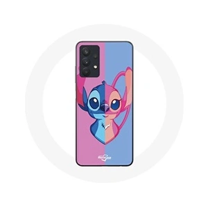 Maniacase Coque pour samsung galaxy A32 5G Stitch et angel bleu rose