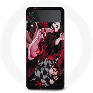Comparateur de prix : Maniacase Coque Samsung Galaxy Z Flip4 demon slayer tanjiro nezuko attaque combat