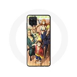 MANIACASE Coque pour Samsung Galaxy A12 One Piece Luffy Affiche Equipages Manga Anime pas cher