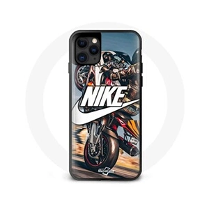 Coque pour Iphone 13 Pro Nike Logo Blanc Roue Moto