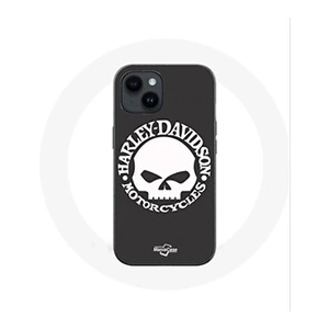 Coque pour Iphone 14 - Harley Davidson - Tête de mort - Souple - Noir - Mixte pas cher