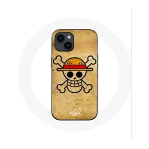 Coque - Maniacase - Iphone 14 - One Piece Manga Tete de Mort - Souple - Noir pas cher