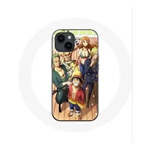 Maniacase Coque pour Iphone 14 Plus One Piece Luffy Affiche Equipages Manga Anime