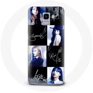 Coque pour Samsung Galaxy A8 2018 Blackpink Signature Photo Jennie Jisoo Lisa Rose