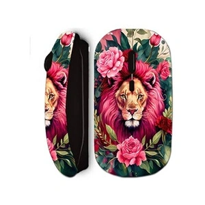 Comparateur de prix : Souris sans fil maniacase noir Tête de lion avec fleurs et feuilles