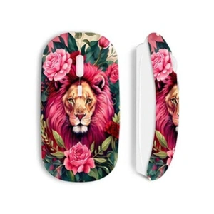 Comparateur de prix : Souris sans fil maniacase blanche Tête de lion avec fleurs et feuilles