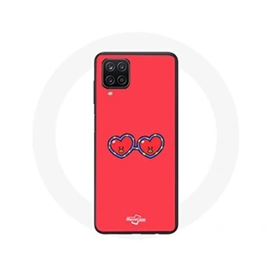 Maniacase Coque pour Samsung Galaxy A12 BTS Bangtan Sonyeondan BT21 TATA V Fond Rouge pas cher