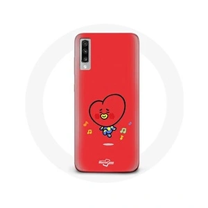 Maniacase Coque pour Samsung Galaxy A50 BTS Bangtan Garçons BT21 TATA V Fond Rouge pas cher