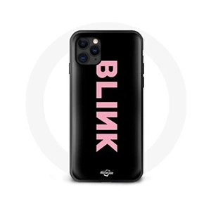 Maniacase Coque pour Iphone 11 Blink Fandom Blackpink Logo Rose Fond Noir pas cher