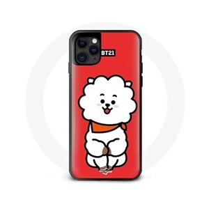 Maniacase Coque pour Iphone 12 BTS Bangtan Garçons BT21 RJ de Jin Fond Rouge pas cher