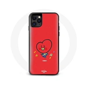 Maniacase Coque pour Iphone 11 Pro Max BTS Bangtan Garçons BT21 TATA V Fond Rouge pas cher
