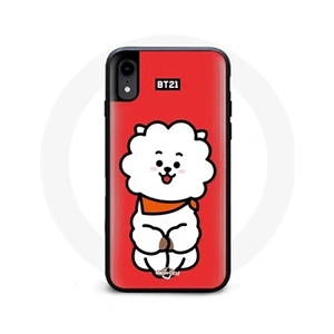 Coque pour Iphone X BTS Bangtan Garçons BT21 RJ de Jin Fond Rouge