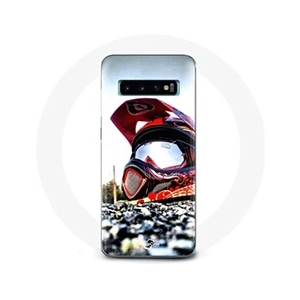 Maniacase Coque pour Samsung Galaxy s10 edge Casque Moto Cross pas cher