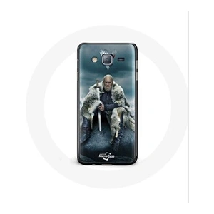 Comparateur de prix : Maniacase Coque pour Samsung Galaxy j3 2016 Vikings Série Saison 6 Ragnar Lothbrok logo V Epée Gris Fond Broui