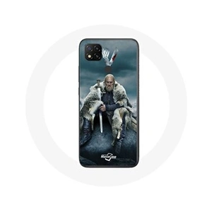 Maniacase Coque pour Xiaomi Redmi 9C Vikings Série Saison 6 Ragnar Lothbrok logo V Epée Gris Fond Brouillard pas cher