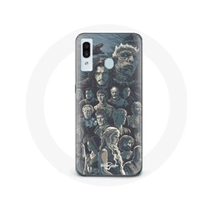 Maniacase Coque pour Samsung Galaxy A40 Game of Thrones Saison 8 Le Trône de Fer Affiche Personnages Fond Gris pas cher
