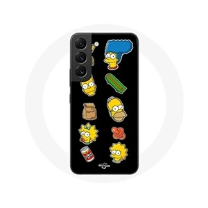 Maniacase Coque pour Samsung Galaxy S22 Les Simpson autocollants fond noir pas cher