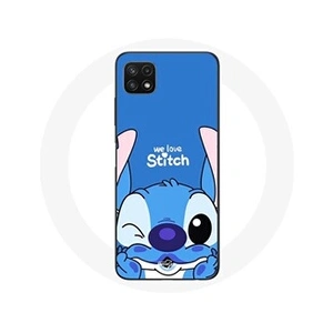 Maniacase Coque pour Samsung Galaxy A22 5G Stitch mignon fond bleu pas cher