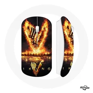 Maniacase Souris Sans Fil Vikings Série Saison 6 logo V Epée de Feu Fond Noir () pas cher