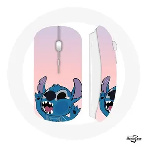 Souris Sans Fil Stitch le Nez en l'air fond rose (Maniacase) pas cher