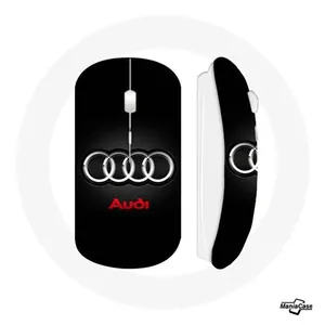 Souris Sans Fil Audi Logo Métal fond noir (Maniacase) pas cher