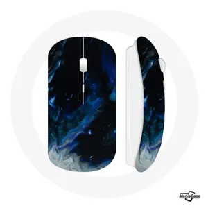 Maniacase Souris Sans Fil Nuages de fumée multicolore de bleu gris et noir sur fond noir pas cher