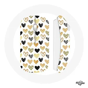 Maniacase Souris Sans Fil Fond de texture abstraite coeurs noir jaune et gris () pas cher