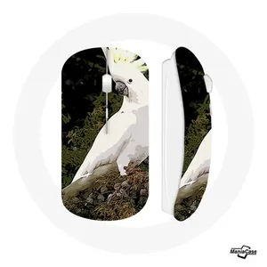 Souris Sans Fil Cacatoes Perroquets Blanc sur l'arbre (Maniacase) pas cher