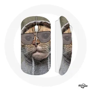 Souris Sans Fil Chat avec une capuche photo drole Animaux (Maniacase) pas cher
