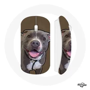Souris Sans Fil Chien Pitbull Blanc gris (Maniacase) pas cher