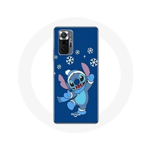 MANIACASE Coque pour Xiaomi Redmi Note 10 Pro Stitch neige Noël bleu pas cher