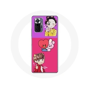 Maniacase Coque pour Xiaomi Redmi Note 10 Pro BTS BT21 Cooky Et Tata Bangtan V Et Jungkook Fanart pas cher