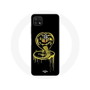Maniacase Coque pour Samsung Galaxy A22 5G Cobra Kai Logo Jaune Fond Noir Affiche Série pas cher