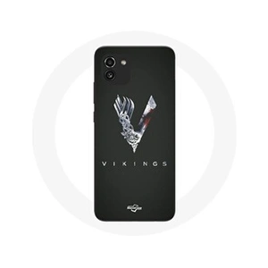 Comparateur de prix : Coque pour Samsung Galaxy A03 Vikings Série Saison 6 logo V Epée Gris Fond Noir