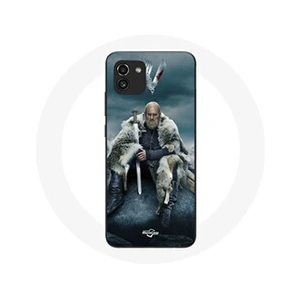 Comparateur de prix : Maniacase Coque pour Samsung Galaxy A03 Vikings Série Saison 6 Ragnar Lothbrok logo V Epée Gris Fond Brouillard