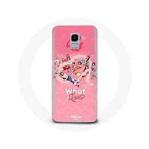 Maniacase Coque pour Samsung Galaxy J6 2018 TWICE Logo Rouge Affiche What Is Love pas cher
