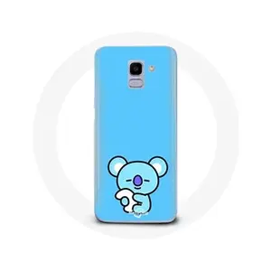 Maniacase Coque pour Samsung Galaxy J6 2018 Bangtan BTS BT21 Koya RM Fond Bleu pas cher