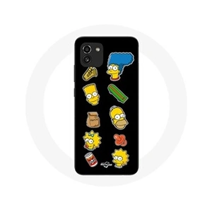 Maniacase Coque pour Samsung Galaxy A03 Les Simpson autocollants fond noir pas cher