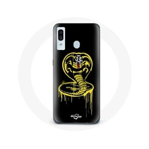 MANIACASE Coque pour Samsung Galaxy A20e Cobra Kai Logo Jaune Fond Noir Affiche Série pas cher