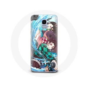 Maniacase Coque pour Samsung Galaxy A6 2018 Tanjiro et Nezuko Demon Slayer Kimetsu no Yaiba Anime pas cher