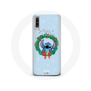 Maniacase Coque pour Samsung Galaxy A70 Stitch neige joyeux Noël bleu pas cher