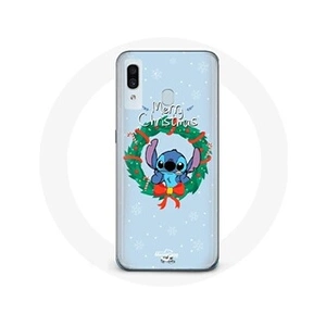 Maniacase Coque pour Samsung Galaxy A20 Stitch neige joyeux Noël bleu pas cher