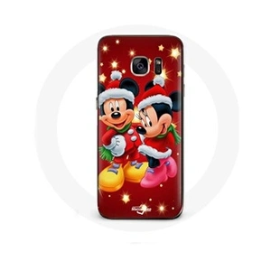 Maniacase Coque pour Samsung Galaxy S6 Edge Mickey Mouse et Minnie Mouse le jour de Noël pas cher