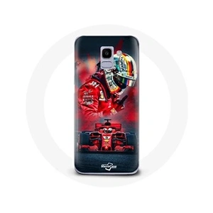 Maniacase Coque pour samsung galaxy J6 Formule 1 Sebastian Vettel Pilote F1 Rouge pas cher