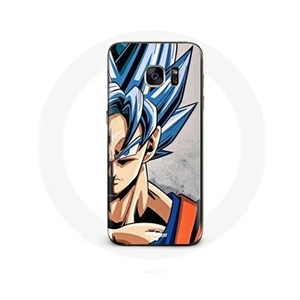 Maniacase Coque pour Samsung Galaxy S7 Edge Anime Dragon Ball Goku Cheveux bleu
